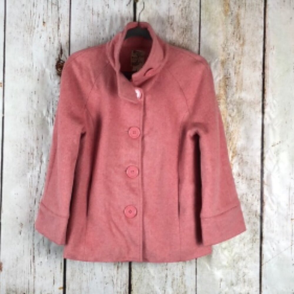 Tulle pink wool coat